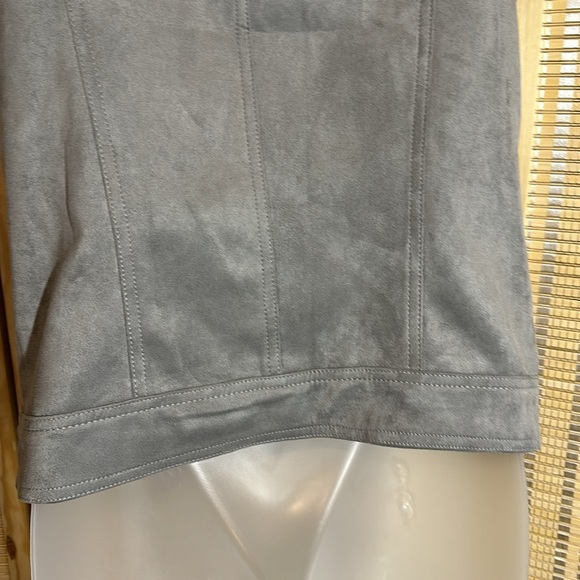 Philosophy Gray Zip Front Faux Leather Moto Vest Zippered Pockets Medium New NWT - Picture 12 of 16